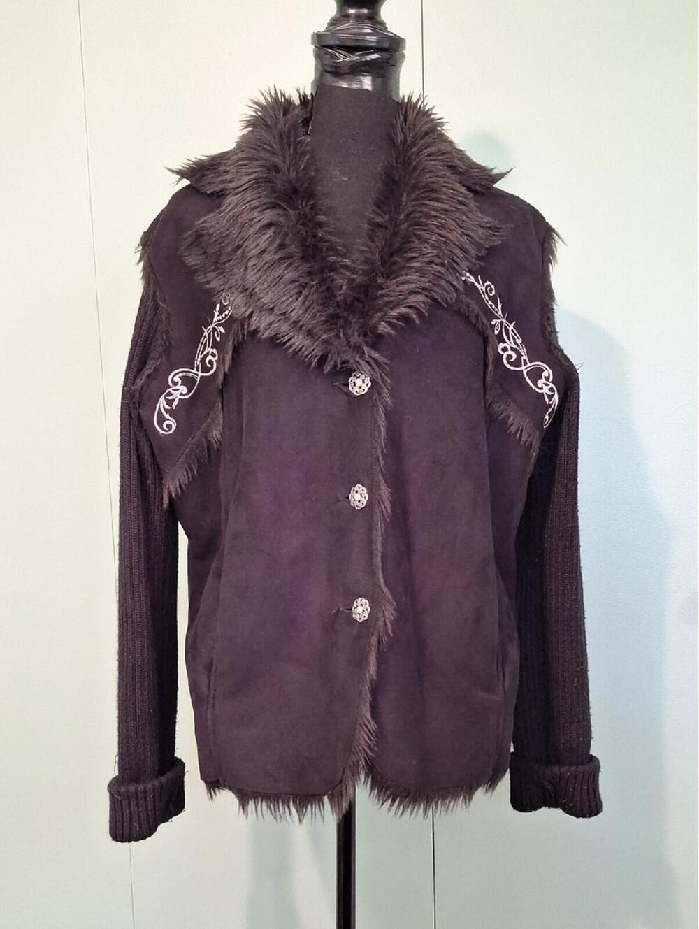 Montanaco Black Western Button Front Jacket Size Xl Boho